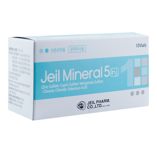 Shop 10vials Jeil Mineral 5 Inj is a multi-mineral solution containing five essential trace elements.